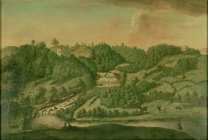 Utsikt over elven Skell ved Studley Royal