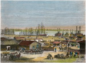 Mississippi River, New Orleans, Louisiana, USA, c1880 av Barbant