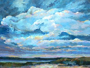 Country Cloud-serien, ca. 1980–95 (olje på lerret) av Barbara Cleary