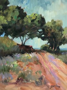 Kansas Road, ca. 1980–95 (olje på lerret) av Barbara Cleary