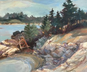 Maine Bluffs, ca. 1980–95 (olje på lerret) av Barbara Cleary