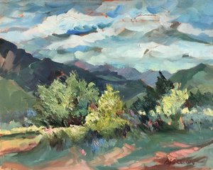 Pueblo Lands Plein Air av Barbara Cleary