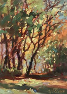 Skyggegaten, ca. 1990–2000 (olje på lerret) av Barbara Cleary