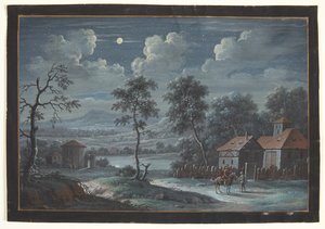 Et sydlandsk landskap i fullmåne av Barbara Dietzsch