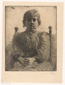 Portrett av en ukjent jente av Barbara Elisabeth van Houten (signed by artist)