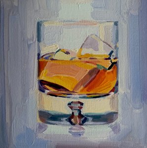 Han liker en whiskydrink, 2019 av Barbara Hoogeweegen