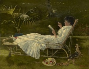 Kvinne som leser, ca. 1910 av Barbour