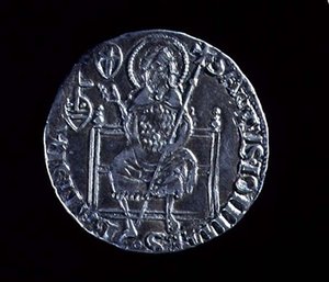 Baksiden av en stor gulf som viser døperen Johannes, preget 1376 (sølv) (for forside se 119193) av Barduccio di Chierichino
