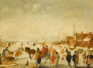 Nyter isen av Barend Avercamp