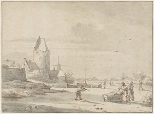 vinterlandskap av Barend Cornelis Koekkoek (attributed to)