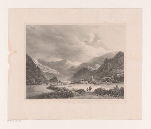 Utsikt over Ahr-dalen The Earth Valley (tittel på objekt) av Barend Cornelis Koekkoek