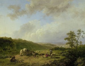 Landskap med truende regn av Barend Cornelis Koekkoek