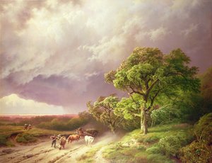 Den kommende stormen av Barend Cornelis Koekkoek