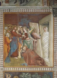 Scene fra Det nye testamente: Lasarus oppstandelse (fresco) av Barna da Siena