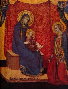 The Madonna Enthroned and Two Donors in Adoration, 1374 av Barnaba da Modena