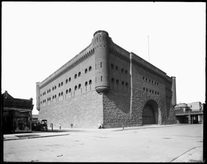 First Regiment Armory, Chicago, Illinois, USA, ca. 1891 (s/hvitt-bilde) av Barnes and Crosby