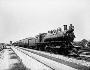 Pennsylvania Limited-tog, Chicago, Illinois, USA, ca. 1908 (s/hvitt-bilde) av Barnes and Crosby