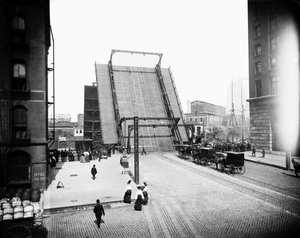 State Street Bridge, Chicago, Illinois, USA, ca. 1905 (s/hvitt-bilde) av Barnes and Crosby