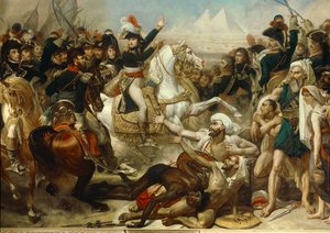 Kampanje (ekspedisjon) av Egypt (1798-1801): Napoleon Bonaparte haranerer hæren før slaget ved pyramidene, 21. juli