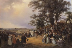 Gjennomgang i Ladugardsgarde Fields under tsar Nicholas-besøk i 1838 av Baron Karl Stefan Bennet