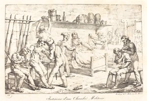Interiøret i et militærkammer av Baron Louis Albert Guillain Bacler d