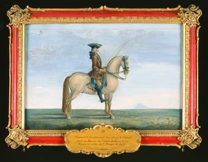 Nr. 9 En grå hest fra den spanske rideskolen, fra studen til greven av Kaunitz i Böhmen (wc på papir) av Baron Reis Eisenberg