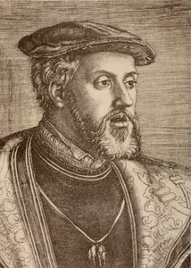 Portrett av Charles Quint, utgitt i 1920 (litho) av Barthel (after) Beham