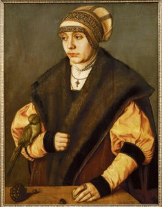 B. Beham, kvinne med en papegøye av Barthel Beham