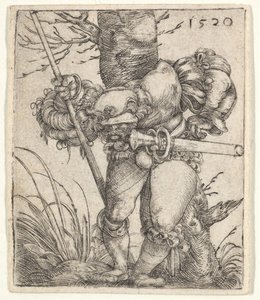 Bøyende soldat lener seg mot et tre, 1520. av Barthel Beham