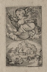 Genius riding on a ball, 1520. av Barthel Beham