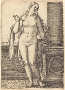 Lucretia står ved en søyle av Barthel Beham