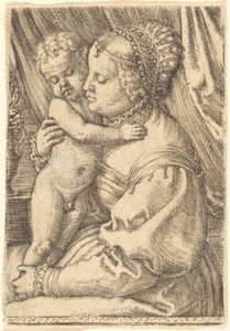 Madonna med blomstervase av Barthel Beham