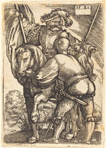 Ridende fanebærer og fotsoldat av Barthel Beham