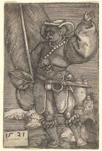 Fanebærer med løftet venstre hånd, tidlig på 1500-tallet. av Barthel Beham