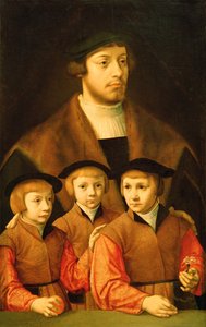 Portrett av en mann og hans tre sønner, slutten av 1530-tallet - begynnelsen av 1540-tallet