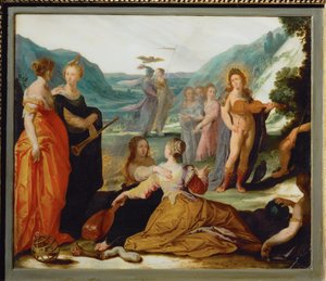 Apollo, Pallas og musene (marmor)