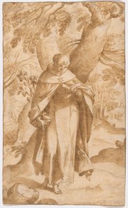 Saint Dominic Reading av Bartholomaeus Spranger
