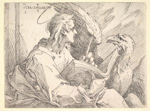 Evangelisten Johannes, ca. 1596. av Bartholomaeus Spranger