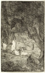 Grotto and Friars, fra The Ruins of Rome av Bartholomeus Breenbergh