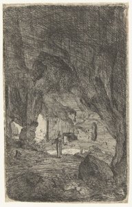 Interiør i en hule Hulen ved Valmontane. Romerske ruiner (serietittel) Verscheyden gikk inn i falleferdig bygning Soo as buyten Romen (serietittel) av Bartholomeus Breenbergh