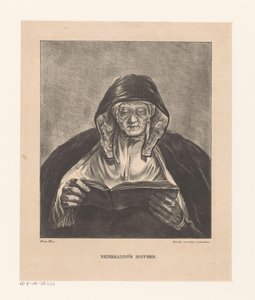 Portrett av en gammel kvinne som leser Rembrandts mor (tittel på objekt)