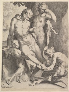 Oreads fjerner en torn fra en Satyrs fot, 1590