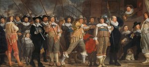 Militskompani i distrikt VIII under kommando av kaptein Roelof Bicker Offiserer og andre borgergardister fra VIII-distriktet i Amsterdam under kommando av kaptein Roelof Bicker og løytnant Jan Michielsz Blaeuw