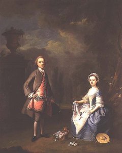 Edward Harley, 4. jarl av Oxford, og hans søster Sarah, ca. 1737 av Bartholomew Dandrige