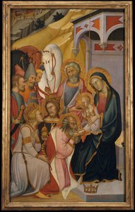 Tilbedelsen av magiene, ca. 1390.