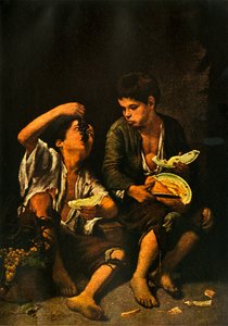 Gutter som spiser frukt, 1645, 1938