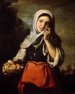 Jente som selger frukt, c1650-c1660 av Bartolomé Esteban Murillo