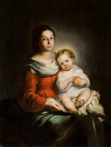 Jomfru og barn, ca. 1650. av Bartolomé Esteban Murillo