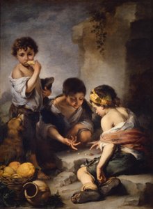 Gutter som spiller terninger av Bartolomé Esteban Murillo