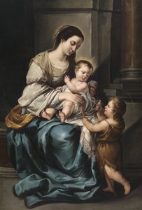 La Serrana eller, Madonna og barn med spedbarnet St. John (olje på lerret) av Bartolomé Esteban Murillo